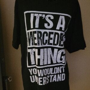 Black Graphic T-Shirt Its A Mercedes Thing Sleeves Crew Neck SZ LG $13